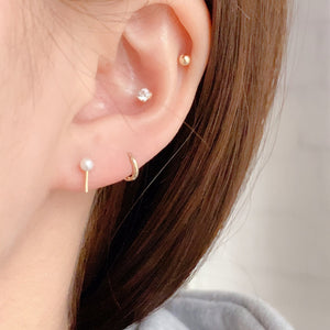PE0087 925 Sterling Silver Grace Freshwater Pearl Women Stud Earrings