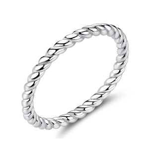 YJ2130 925 Sterling Silver Fine Twist Ring