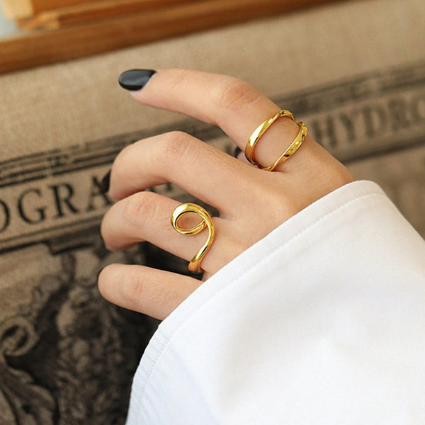 RHJ1110 925 Sterling Slver Distortion Open Ring