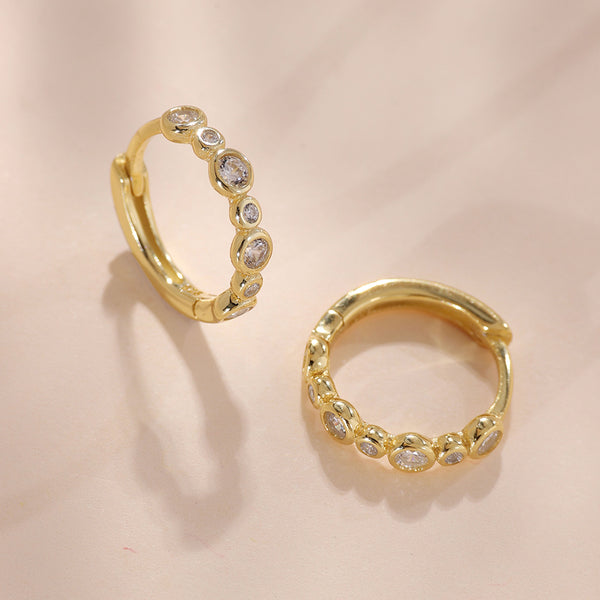 YHE0364 925 Sterling Silver Boutique Cubic Zirconia Hoop Earring