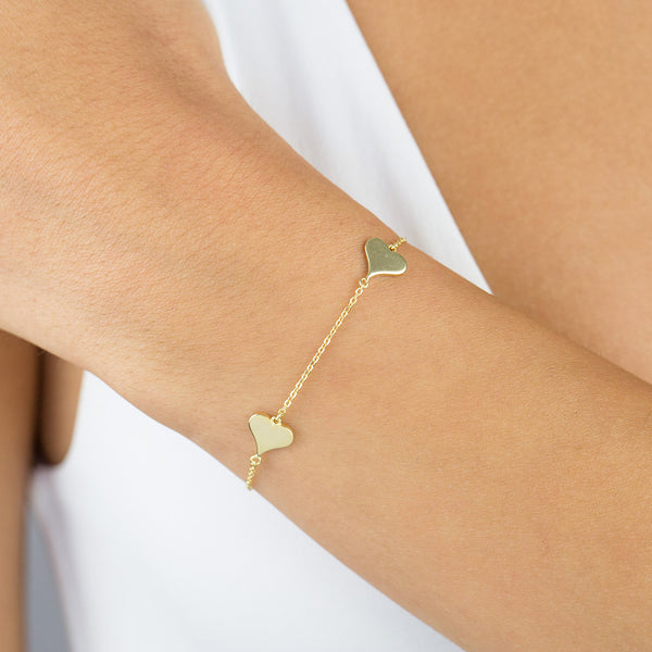 FS0128 925 Sterling Silver Mini Heart Bracelet