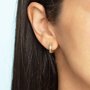 FE1010 925 Sterling Silver Bamboo Hoop Earrings