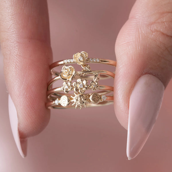 FJ0497 925 Sterling Silver Rose Flower Ring