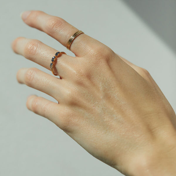 FJ0677 925 Sterling Silver Blue Gradient Zircon Ring