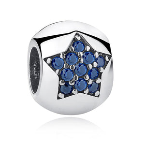 PY1096 925 Sterling Silver Star Charm Big Hole Beads