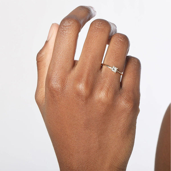 FJ0327 925 Sterling Silver Minimalist Diamond Ring