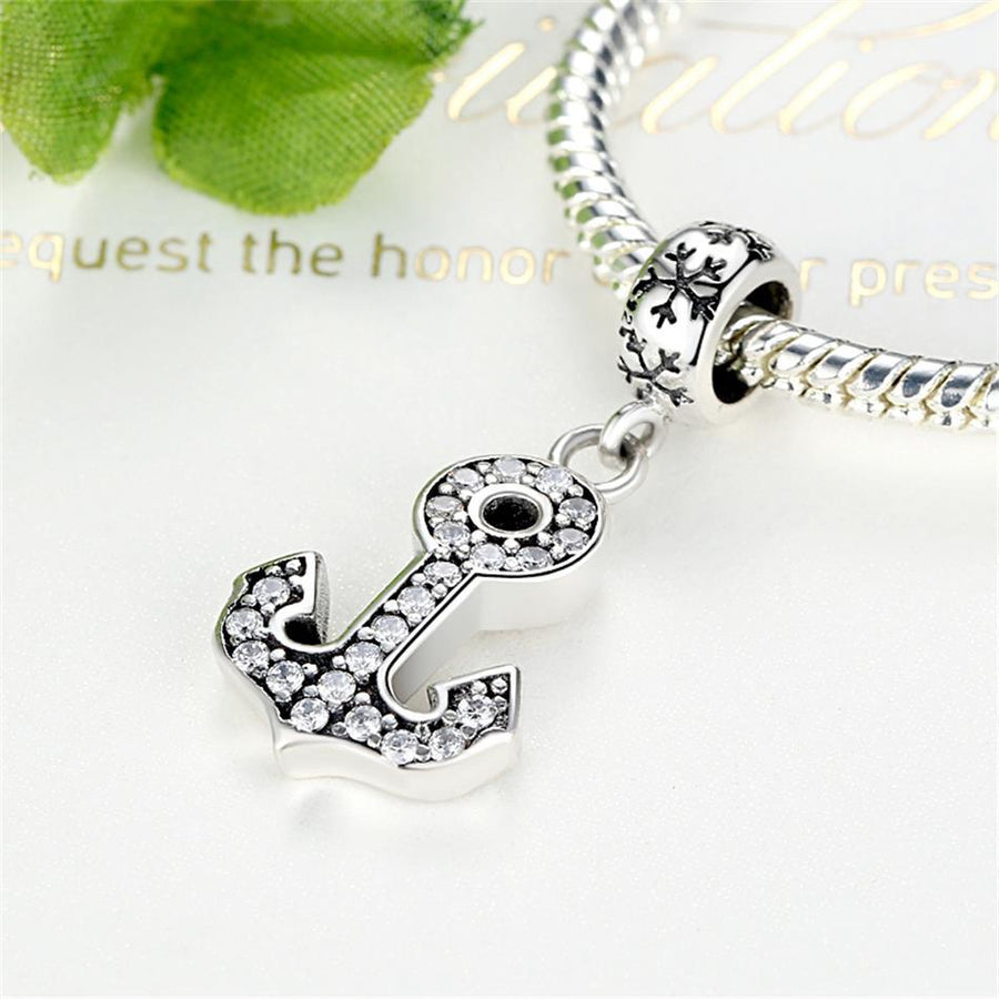 PY1018 925 Sterling Silver Ship Anchors Pendant Charm