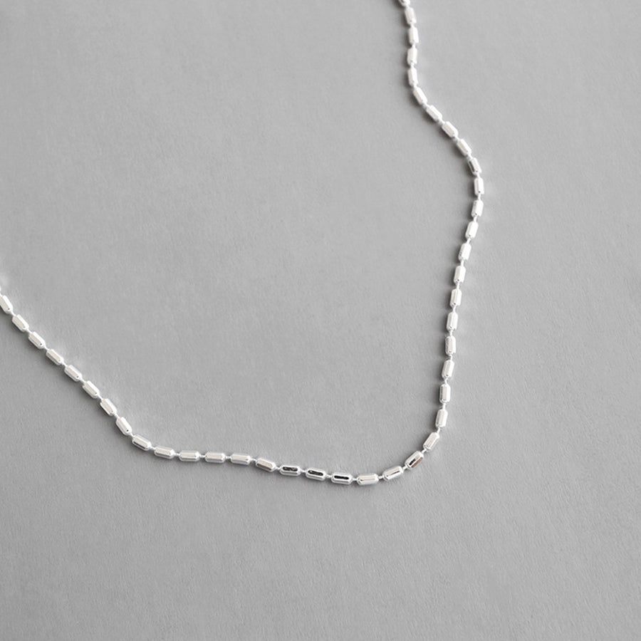 RHX1002 925 Sterling Silver Samll Bar Chain Necklace