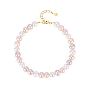 FS0292 925 Sterling Silver Pink Freshwater Pearl Bracelet