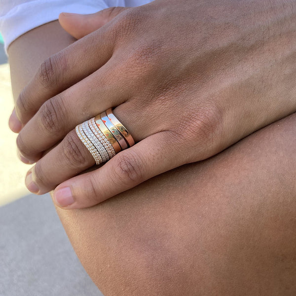 FJ0380 925 Sterling Silver Curve Zircon Pave Ring