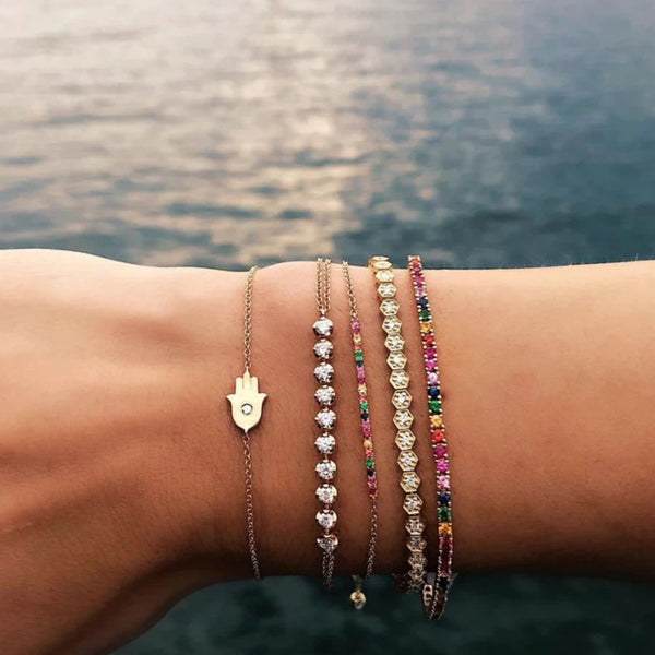 FS0179 925 Sterling Silver Hand Bracelet