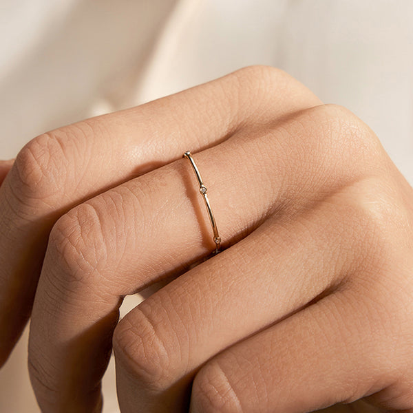 FJ0775 925 Sterling Silver Bezel Setting Luxury Rings