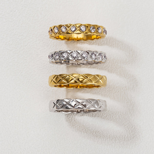 FJ0371 925 Sterling Silver Thick Veins Rings