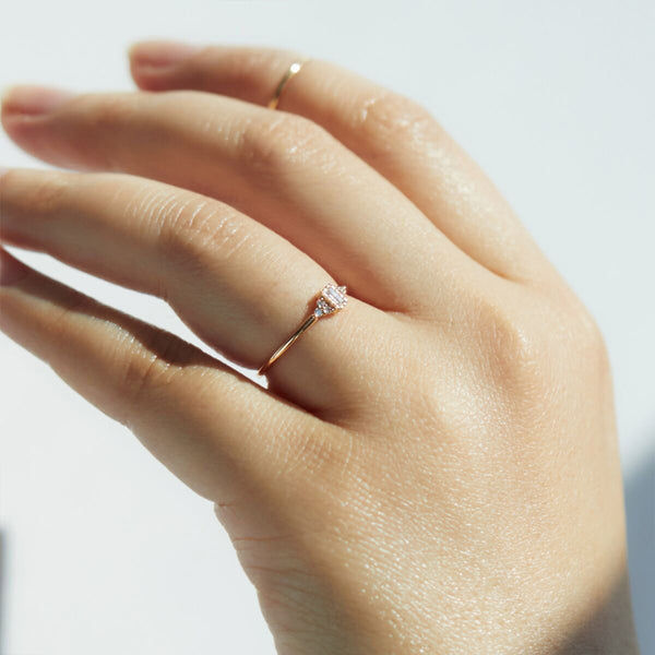 FJ0676 925 Sterling Silver Baguette Cubic Zircon Ring