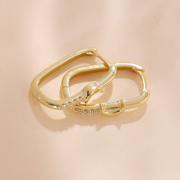 YHE0348 925 Sterling Silver Star & Crescent Cubic Zirconia Hoop