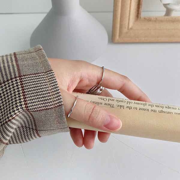 S925 RHJ1009 Irregular Women Open Ring