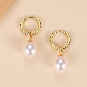 FE1722 925 Sterling Silver Freshwater Pearl Earrings