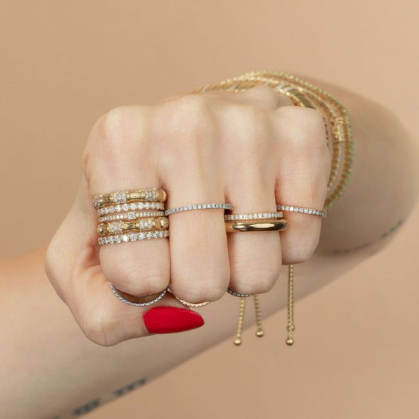 FJ0441 925 Sterling Silver Pave Zircon Eternity Ring