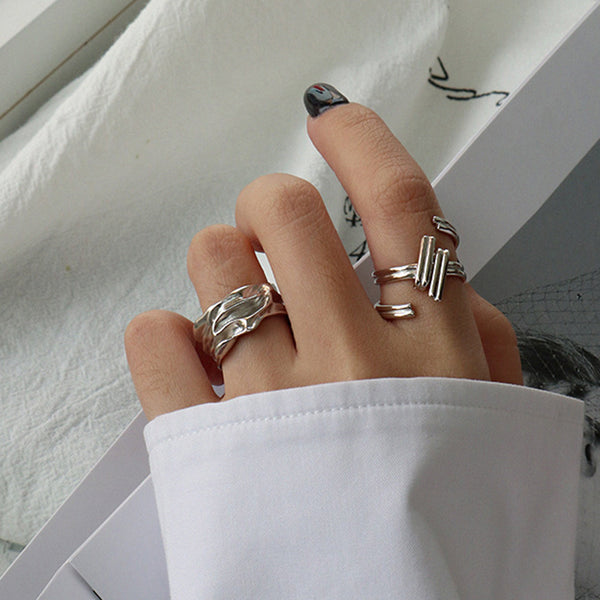 RHJ1101 925 Sterling Silver Spiral Open Ring