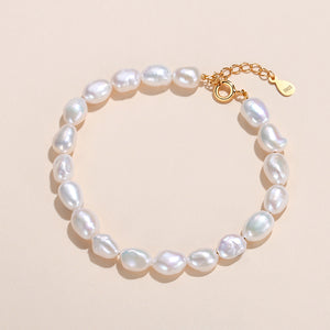FS0254 925 Sterling Silver Natural Pearl Bracelets