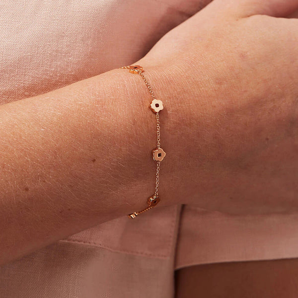 FS0153 925 Sterling Silver Rowena Flower Bracelet