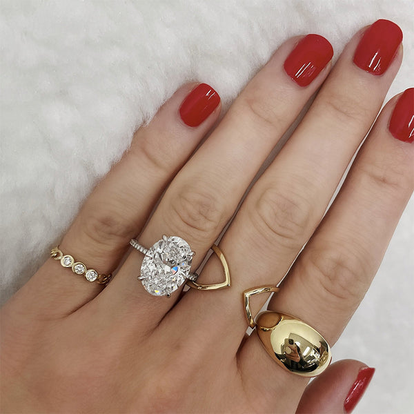 FJ0631 925 Sterling Silver Bezel Setting Round CZ Chain Ring