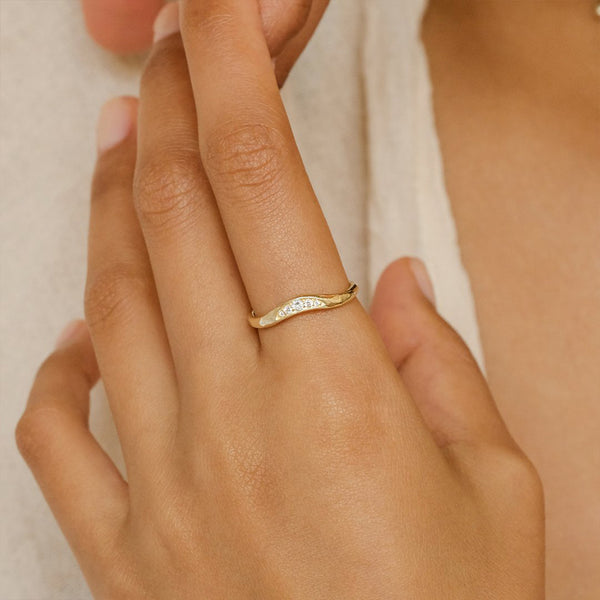 FJ0689 925 Sterling Silver Zircon Band Ring