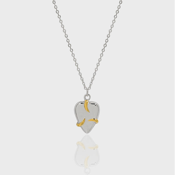 RHX1022 Claw Geometry Heart Necklace