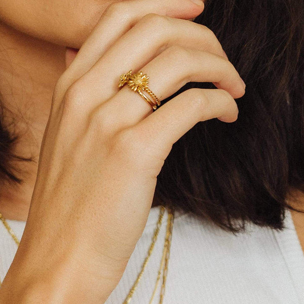 FJ0494 925 Sterling Silver Daisy Flower Ring