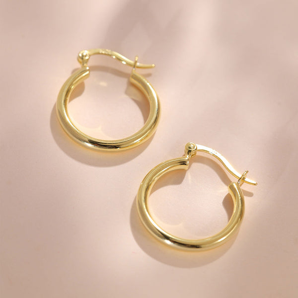 YHE0468 925 Sterling Silver Hollow Classic Huggie Hoop Earring