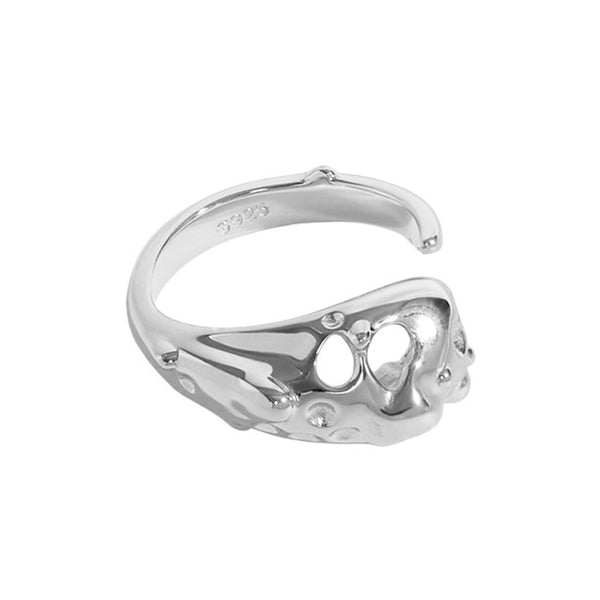 RHJ1113 925 Sterling Silver Simple Irregular Women Open Ring