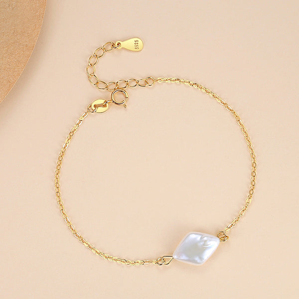 FS0236 925 Sterling Silver Baroque Pearl Bracelets