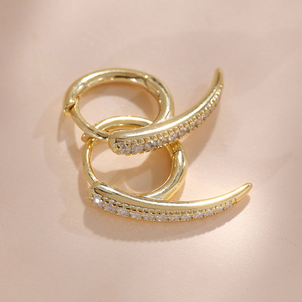 YHE0395 925 Sterling Silver Pave Sparkle Hoop Earring
