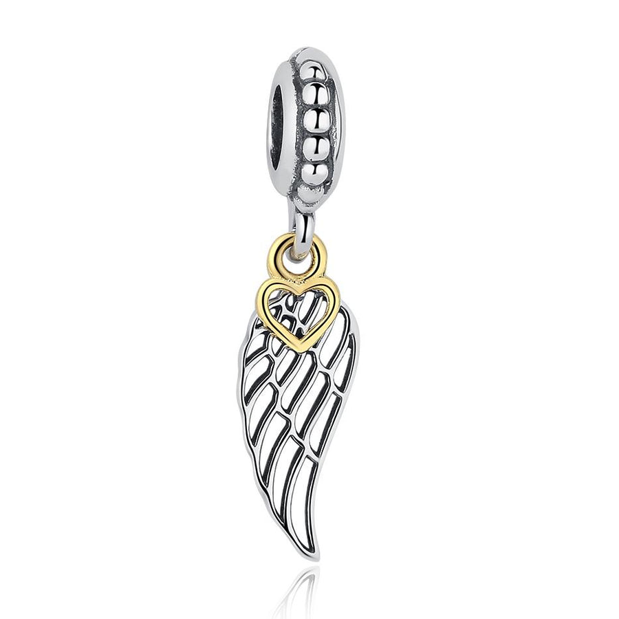 PY1343 925 Sterling Silver Love&Angle Wing Dangle Charm