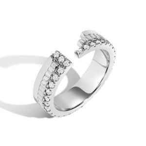 FJ0071 925 Sterling Silver Cubic Zirconia Band Ring