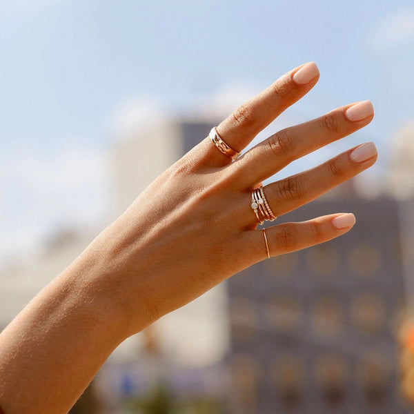 FJ0055 925 Sterling Silver Three  Diamond Bezel Ring