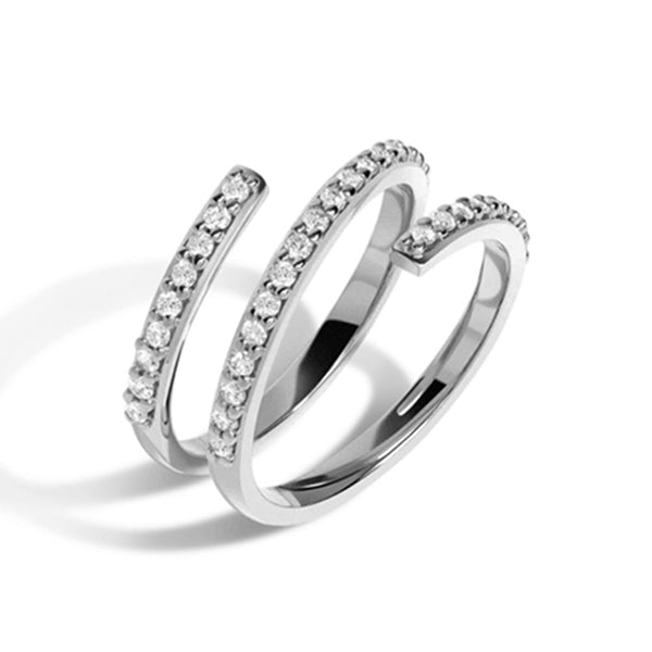 FJ0064 925 Sterling Silver Zircon Wrap Ring