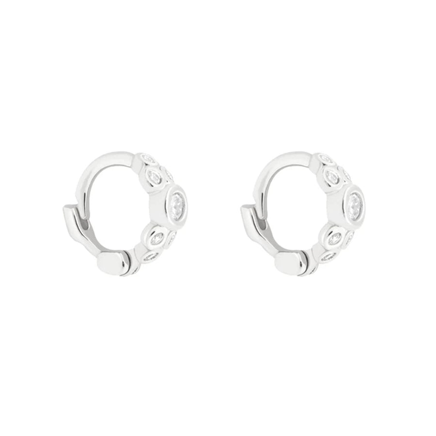 FE0188 925 Sterling Silver Embellished Clicker Earrings