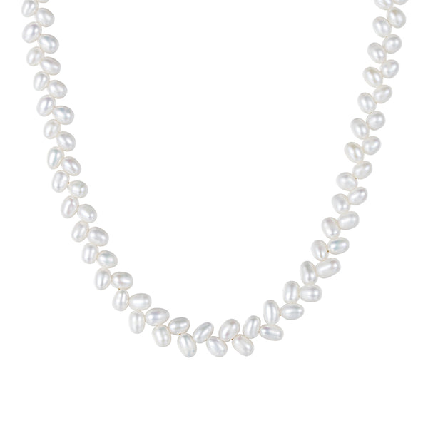 PN0053 925 Sterling Silver 5-6MM Freshwater Pearl Women Choker Necklace