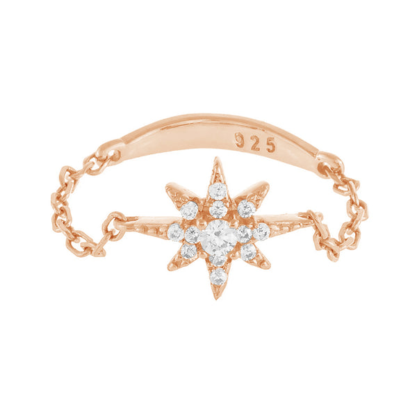 FJ0175 925 Sterling Silver Starburst Ring