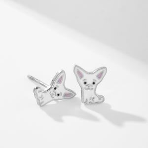CD0018 925 Sterling Silver Little Dog Children Earring