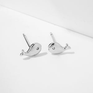 CD0035 925 Sterling Silver Dolphin Mini Stud Earring