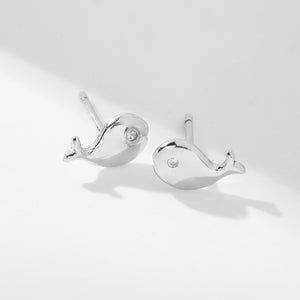 CD0035 925 Sterling Silver Dolphin Mini Stud Earring
