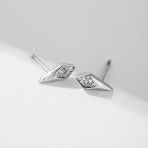 CD0046 925 Sterling Silver Geometry Zirconia Stud Earring