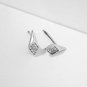CD0046 925 Sterling Silver Geometry Zirconia Stud Earring