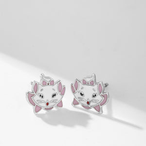 CD0064 925 Sterling Silver Lovely Cat Mini Stud Earring For Children