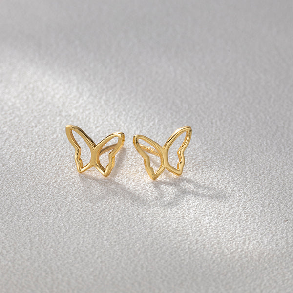 FE0870 925 Sterling Silver Butterfly Stud Earrings