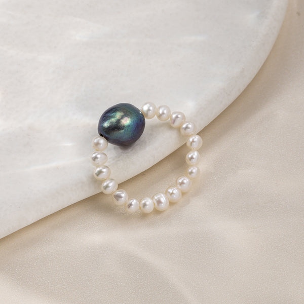 Rainbow Freshwater Pearl Ring