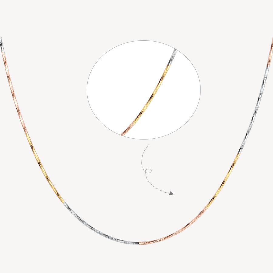 FX0790 925 Sterling Silver Rainbow Bone Collar Necklace