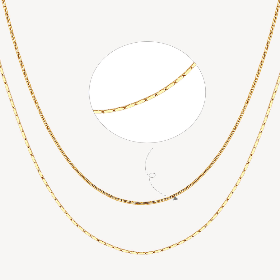 FX0797 FX0801 925 Sterling Silver Layered Stacked Chain Necklace
